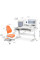 Комплект Mealux Winnipeg WG/G+Omega KY (арт.BD-630 WG/G+Y-220 KY) - стільниця біла, накладки сірі / оббивка помаранчева однотонна (коробок-2 шт.)