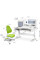 Комплект Mealux Winnipeg WG/G+Omega KZ (арт.BD-630 WG/G+Y-220 KZ) - стільниця біла, накладки сірі / оббивка зелена однотонна (коробок-2 шт.)