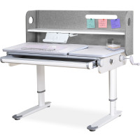 Дитячий стіл Mealux Denver Plus Grey (арт.BD-660 G Plus) - стільниця біла / накладки сірі (коробок-1 шт.)