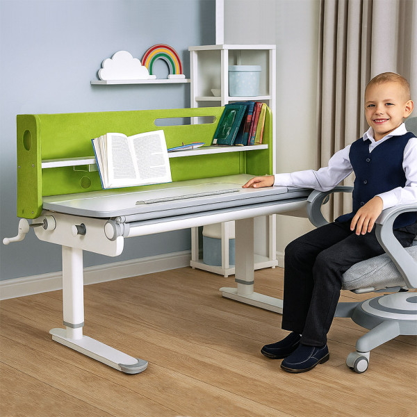 Дитячий стіл Mealux Denver Plus Green (арт.BD-660 Z Plus) - стільниця біла / накладки зелені (коробок-1 шт.)