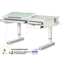 Дитячий стіл Mealux Montreal 2 WG Lite (арт.BD-670-2 WG Lite) - стільниця біла / накладки на ніжках сірі (коробок 2 шт.)