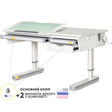 Дитячий стіл Mealux Montreal 2 WG Lite (арт.BD-670-2 WG Lite) - стільниця біла / накладки на ніжках сірі (коробок 2 шт.)