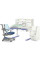 Комплект (L) Mealux Montreal 2 Blue (парта+крісло+тумба) (арт. BD-670_2WG+Полиця+Y-1030+C-12 BLUE) - колір пластика сірий / оббивка блакитна (коробок 5 шт.)