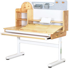 Дитячий стіл Mealux Timberdesk L (арт. BD-690 Wood L) - стільниця дерево/ніжки білі (коробок 2 шт.)