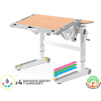 Дитячий стіл Mealux Ergowood M Multicolor MG (арт. BD-800 MG/MC) - cтільниця клен / накладки на ніжках сірі (коробок-2 шт.)