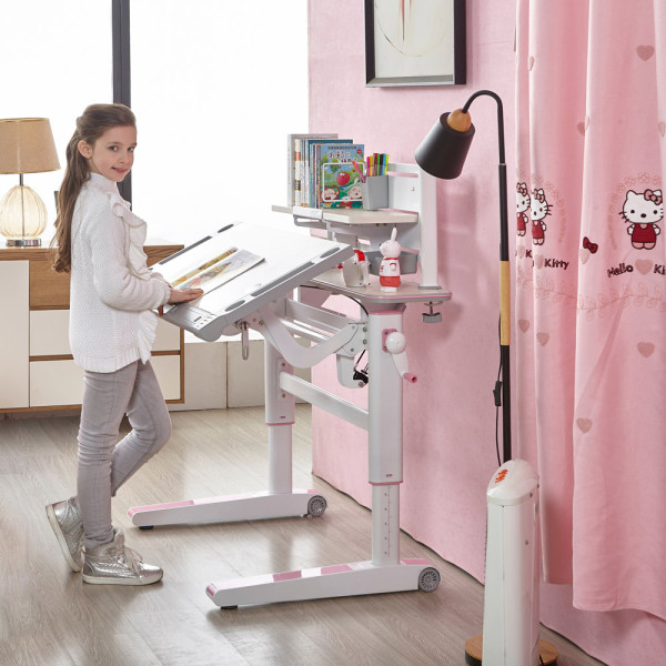 Детский стол Mealux Ergowood M Multicolor W (арт. BD-800 W/MC) столешница белая / накладки на ножках серые (коробок-2 шт.)