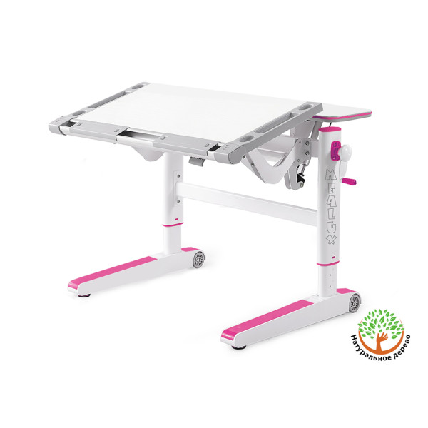 Детский стол Mealux Ergowood M Multicolor W (арт. BD-800 W/MC) столешница белая / накладки на ножках серые (коробок-2 шт.)