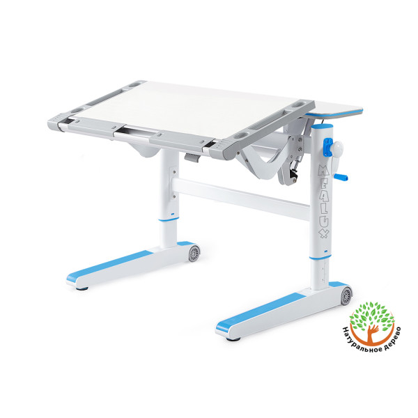 Детский стол Mealux Ergowood M Multicolor W (арт. BD-800 W/MC) столешница белая / накладки на ножках серые (коробок-2 шт.)
