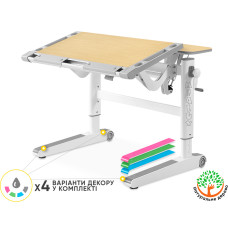 Дитячий стіл Mealux Ergowood L Multicolor MG (арт. BD-810 MG/MC) - стільниця клен / накладки на ніжках сірі (коробок-2 шт.)