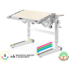 Дитячий стіл Mealux Ergowood L Multicolor TG (арт. BD-810 TG/MC) - стільниця береза / накладки на ніжках сірі (коробок-2 шт.)