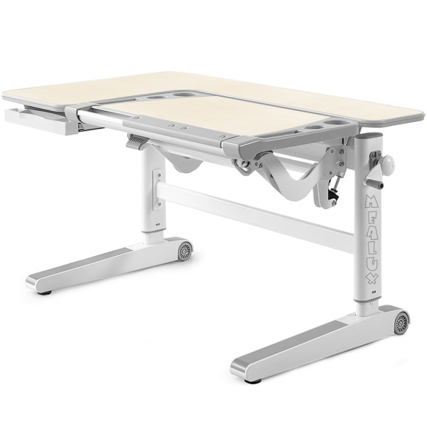 Дитячий стіл Mealux Kingwood Multicolor TG (арт. BD-820 TG/MC) - стільниця береза / накладки на ніжках сірі (коробок-2 шт.)