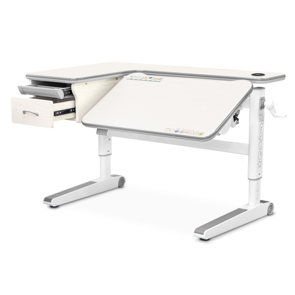 Дитячий стіл Mealux Woodville Multicolor TG Energy (арт.BD-850 TG/MC Energy) - стільниця береза / накладки на ніжках сірі (коробок-2 шт.)