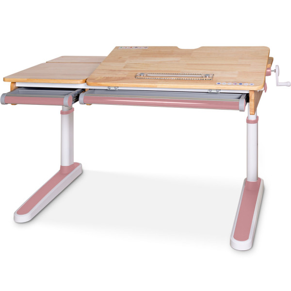Дитячий стіл Mealux Oxford Wood PN Lite (арт. BD-920 Wood PN Lite) - стільниця дерево / накладки рожеві (коробок-2 шт.)