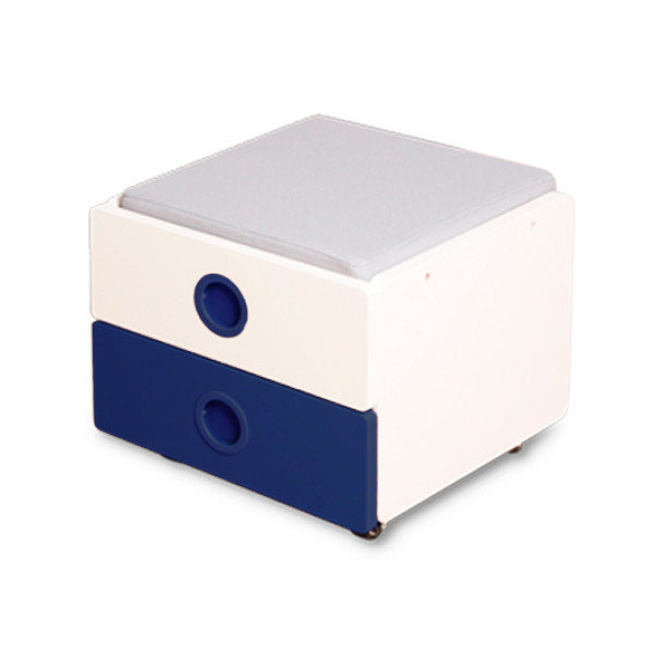 Тумбочка до парти Oxford Wite (арт. Cabinet BD-930-2 BL) - матеріал дерево, декор синій (коробок 1 шт.).