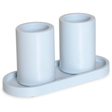 Набір з двох стаканів-органайзерів Cute блакитний однотонний - коробок 1 шт.