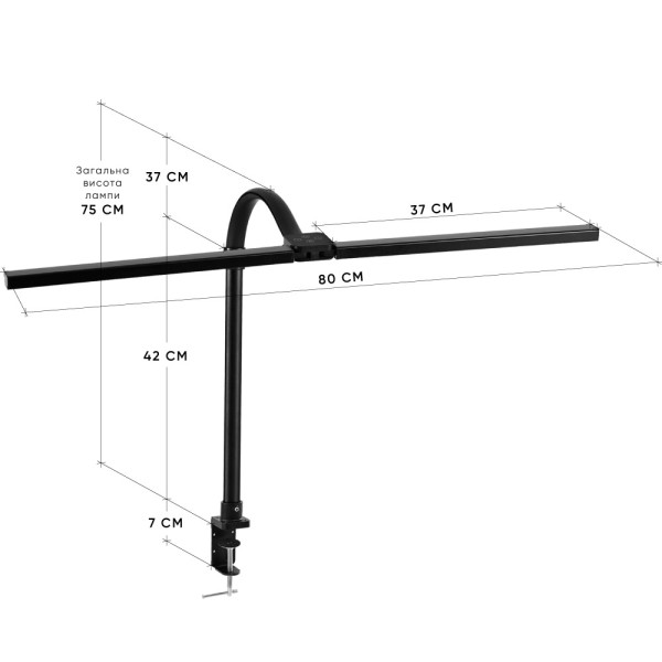 Лампа светодиодная Mealux DL-1025 Black с пультом (DL-1025 + remote Black) - цвет пластика и металла черный (коробок-1 шт.)