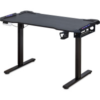 Стол Mealux PowerDesk Carbon RGB c электрорегулировкой высоты (арт. EVO-201 Carbon /B) - столешница карбон / ножки черные (коробок 2 шт.)