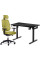 Комплект Mealux PowerDesk Lite Black + Leo Air Plus Green (арт. EVO-201 Lite B/B+Y 546 KZ) - стільниця чорна / оббивка зелена (коробок 3 шт.)