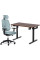 Комплект Mealux PowerDesk Lite Walnut+Leo Air Plus Grey Blue (арт. EVO-201 Lite Walnut/B+Y 546 KBGL) - стільниця дерево / обивка сіро-блакитна (коробок 3 шт.)