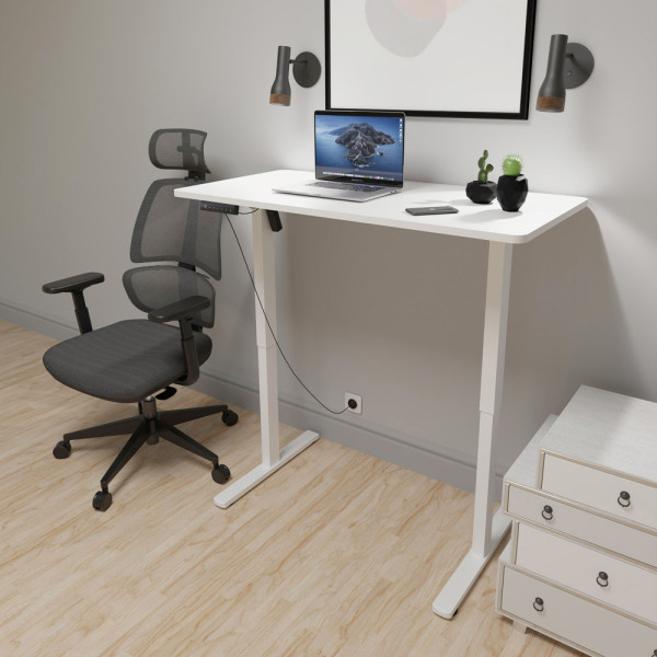 Стол Mealux PowerDesk Lite XL White (арт. EVO-202 Lite W/W) - столешница белая/ножки белые (коробок 2 шт.)