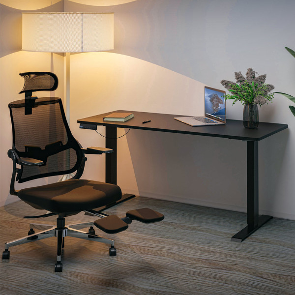 Стол Mealux PowerDesk Duo Black (арт. EVO-242 Duo B/B) - столешница черная / ноги черные (коробок 2 шт.)