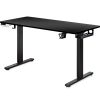 Стіл Mealux PowerDesk Duo Black (арт. EVO-242 Duo B/B) - стільниця чорна / чорні ноги (коробок 2 шт.)