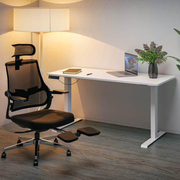 Стол Mealux PowerDesk Duo White (арт. EVO-242 Duo W/W) - столешница белая / ноги белые (коробок 2 шт.)