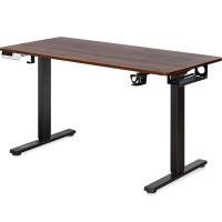Стіл Mealux PowerDesk Duo Walnut (арт. EVO-242 Duo Walnut /B) - стільниця волоський горіх / ноги чорні (коробок 2 шт.)