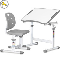 Комплект Evo-kids (стіл+cтілець) Evo-03 Ergo Grey (арт. Evo-03 Ergo G) - стільниця біла / колір пластику сірий (коробок-1 шт.)