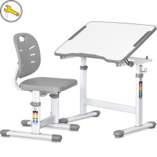 Комплект Evo-kids (стіл+cтілець) Evo-03 Ergo Grey (арт. Evo-03 Ergo G) - стільниця біла / колір пластику сірий (коробок-1 шт.)