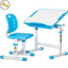 Комплект Evo-kids (стіл+стілець) Evo-05 Ergo Blue (арт. Evo-05 Ergo BL) - стільниця біла / колір пластику блакитний (коробок-1 шт.)