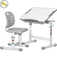Комплект Evo-kids (стіл+стілець) Evo-05 Ergo Grey (арт. Evo-05 Ergo G) - стільниця біла / колір пластику сірий (коробок-1 шт.)