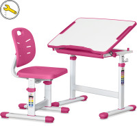 Комплект Evo-kids (стіл+стілець) Evo-05 Ergo Pink (арт. Evo-05 Ergo PN) - стільниця біла / колір пластику рожевий (коробок-1 шт.)