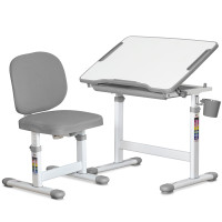 Комплект Evo-kids (стіл+стілець) Evo-06 Plus Grey (арт. Evo-06 Plus G) - стільниця біла / колір пластика сірий (коробок-1 шт.)