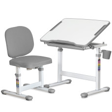 Комплект Evo-kids (стіл+стілець) Evo-06 Plus Grey (арт. Evo-06 Plus G) - стільниця біла / колір пластика сірий (коробок-1 шт.)