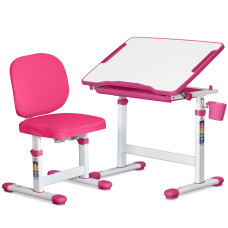 Комплект Evo-kids (стіл+стілець) Evo-06 Plus Pink (арт. Evo-06 Plus PN) - стільниця біла / колір пластика рожевий (коробок-1 шт.)