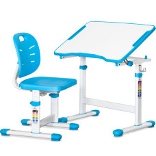 Комплект Evo-kids (стіл+стіл) Evo-07 Ergo Blue (арт. Evo-07 Ergo BL) - стільниця біла / колір пластику блакитний (коробок-1 шт.)