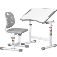 Комплект Evo-kids (стіл+стіл) Evo-07 Ergo Grey (арт. Evo-07 Ergo G) - стільниця біла / колір пластику сірий (коробок-1 шт.)