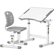Комплект Evo-kids (стіл+стіл) Evo-07 Ergo Grey (арт. Evo-07 Ergo G) - стільниця біла / колір пластику сірий (коробок-1 шт.)