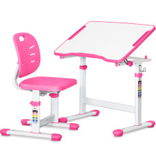 Комплект Evo-kids (стіл+стул) Evo-07 Ergo Pink (арт. Evo-07 Ergo PN) - стільниця біла / колір пластику рожевий (коробок-1 шт.)