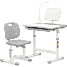Комплект Evo-kids (стілець+стіл+полиця+лампа) Evo-17 G Ergo (арт. Evo-17 G Ergo) - стільниця біла / колір пластику сірий (коробок-1 шт.)