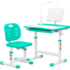 Комплект Evo-kids (стілець+стіл+полиця+лампа) Evo-17 Z Ergo (арт. Evo-17 Z Ergo) - стільниця біла / колір пластику зелений (коробок-1 шт.)