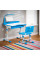 Комплект Evo-kids (стілець+стіл+полиця+лампа+подушка) Evo-18 BL (Blue) з лампою - стільниця біла / колір пластика блакитний (коробок-2 шт.)