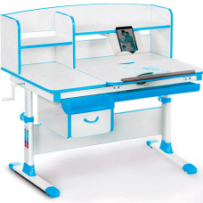 Дитячий стіл Evo-kids (стіл+ящик+полиця) Evo-50 BL (Blue) - стільниця біла / колір пластика блакитний (коробок-4 шт.)