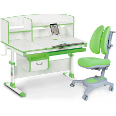 Комплект Evo-kids Evo 50 Z Green (арт. Evo-50 Z + крісло Y-115 KZ) /(стіл+ящик+полиця+крісло)/ біла стільниця, колір пластика зелений (коробок-5 шт.)