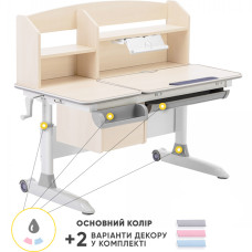 Дитячий стіл ErgoKids Romana MG Multicolor (арт. Evo-70 MG/MC) - стільниця клен / накладки на ніжках сірі (коробок-2 шт.)