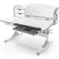 Стіл Evo-kids Aivengo (L) Gray (арт.Evo-720 WG) - стільниця біла / ніжки білі з сірим (коробок-2 шт.)