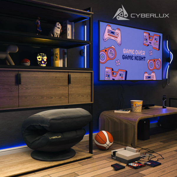 Геймерське крісло Cyberlux Flex Fabric Black (арт. GM-03 B) - колір чорний / оббивка тканина (коробок 1 шт.)