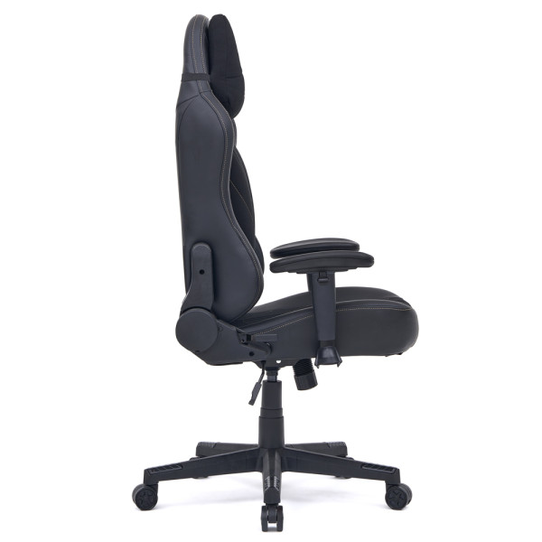 Геймерське крісло Cyberlux Helios Black (арт. GM-204 B) - тканина + екошкіра / колір чорний (коробок 1 шт.)