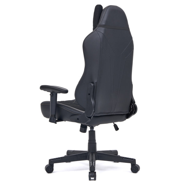Геймерське крісло Cyberlux Helios Black (арт. GM-204 B) - тканина + екошкіра / колір чорний (коробок 1 шт.)